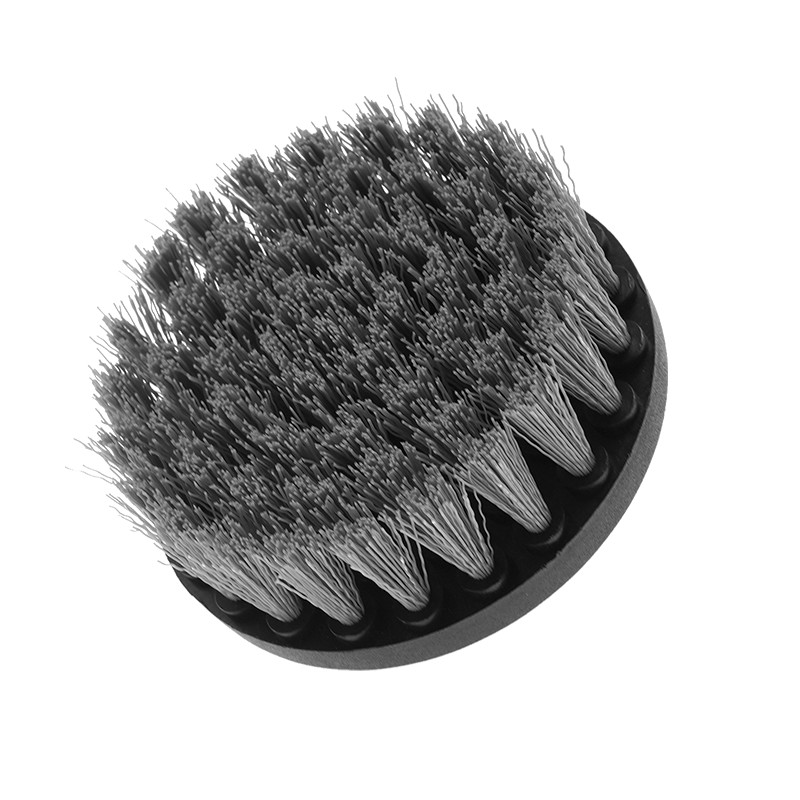 La brosse à cheveux de voiture, la brosse à cheveux gris couleur 4 pouces, taille boîte, nettoyage de voiture avec une perceuse.