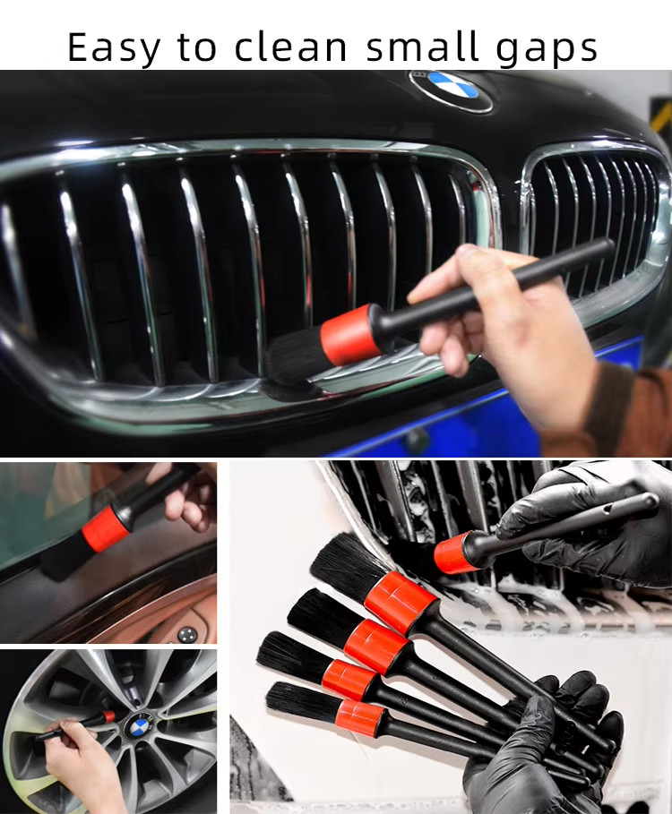Pinceau de détails pour voiture 5 Pack Auto Noir Pinceau de détails